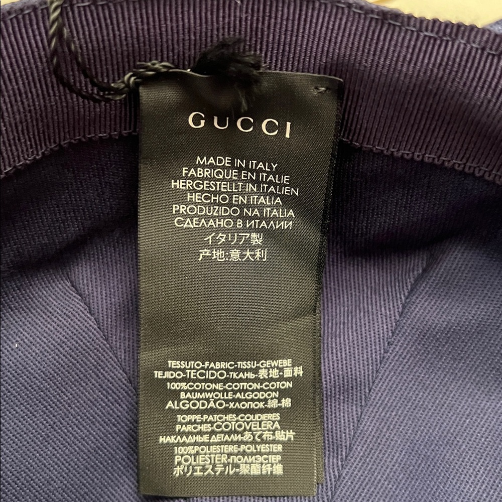 Gucci Blue Canvas Baseball Logo  L 59 LOVED HAT - Picture 7 of 7